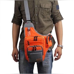 Stylish Orange and Gray Men's Messenger Bag